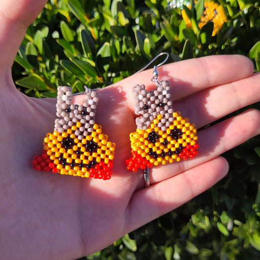 BOUCLES D'OREILLES CITROUILLES CHATS